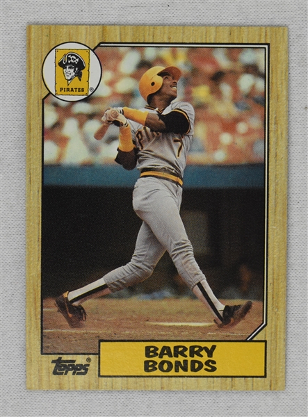Barry Bonds 1987 Rookie Topps Error Card 