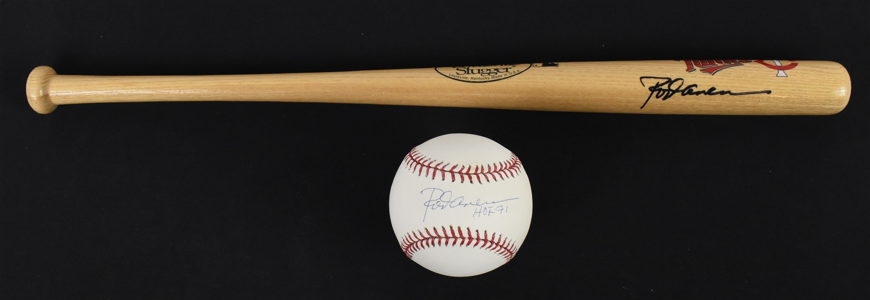 Rod Carew Autographed Mini-Bat & Baseball  