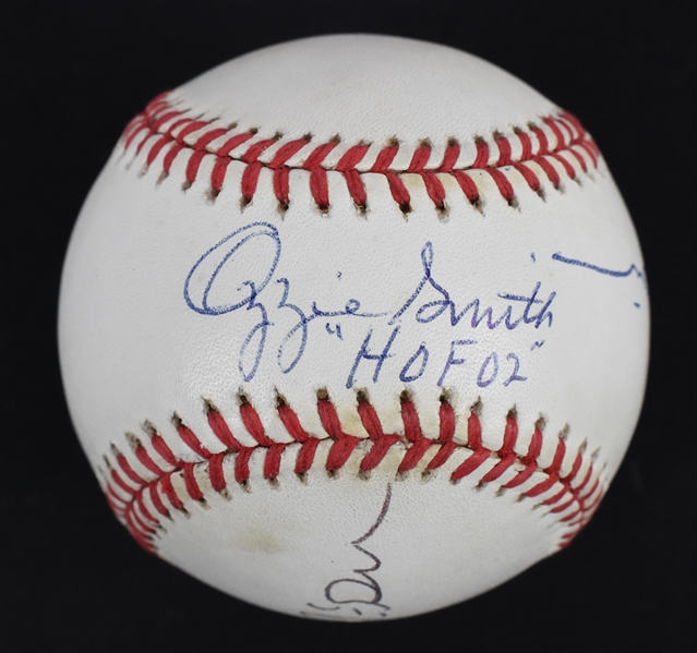 Barry Bonds & Ozzie Smith Autographed Baseball