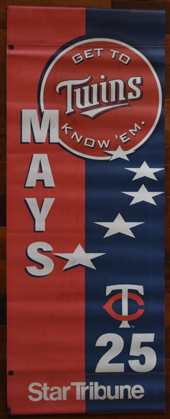Minnesota Twins Game Used Metrodome Street Banner AJ Pierzynski & Joe Mays 