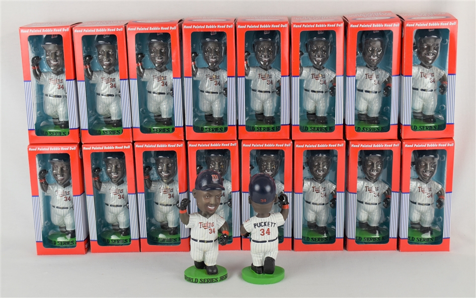 Collection of Kirby Puckett 1991 Limited Edition Hero Bobbleheads w/Puckett Family Provenance