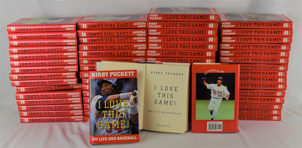 Kirby Puckett Lot of 4 Cases of "I Love This Game" Hardcover Books w/Puckett Family Provenance