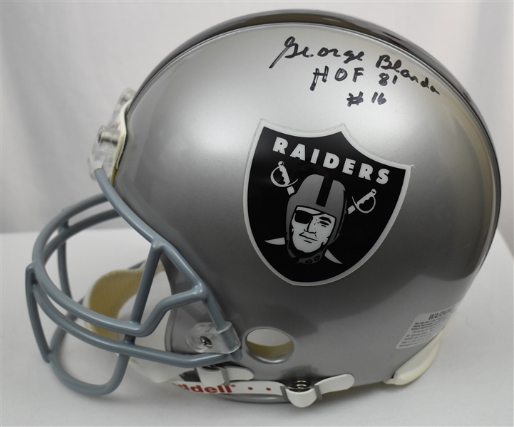 George Blanda Oakland Raiders Autographed Full Size Authentic Helmet