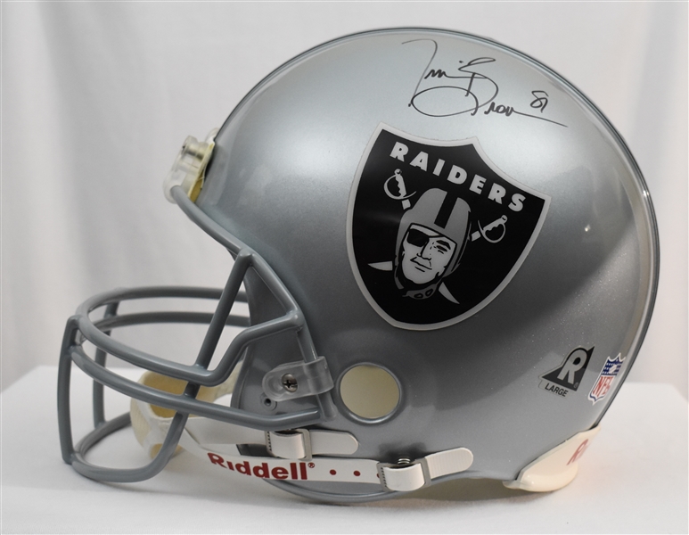 Tim Brown Oakland Raiders Autographed Full Size Authentic Helmet
