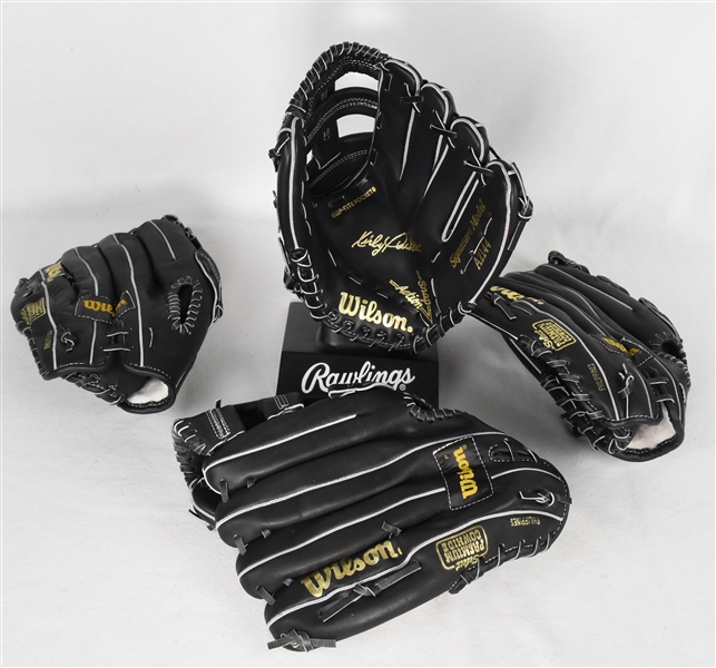 Kirby Puckett Lot of 4 Wilson Baseball Gloves w/Puckett Family Provenance