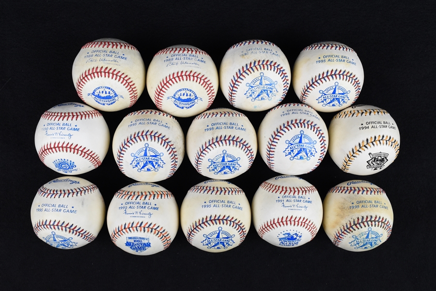 Kirby Pucketts Lot of 14 Game Used 1988-1995 All-Star Game Baseballs w/Puckett Family Provenance