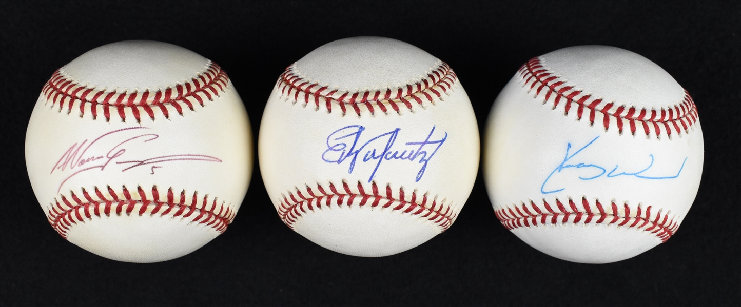 Edgar Martinez Nomar Garciaparra & Kerry Wood Autographed Baseballs w/Puckett Family Provenance