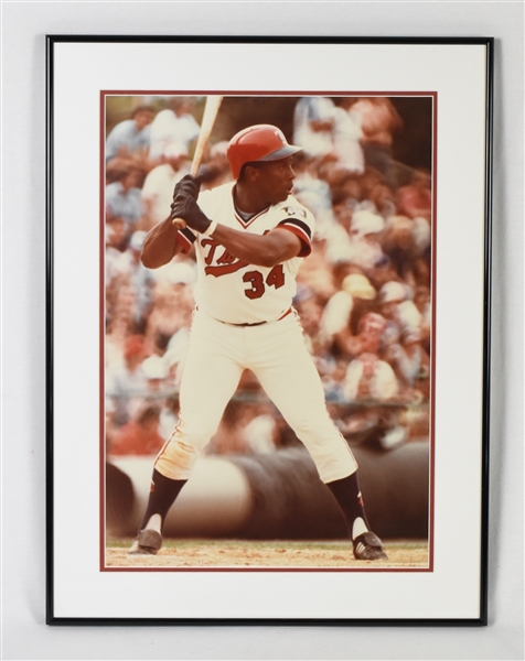 Kirby Puckett Rookie Home Framed Action Photo w/Puckett Family Provenance