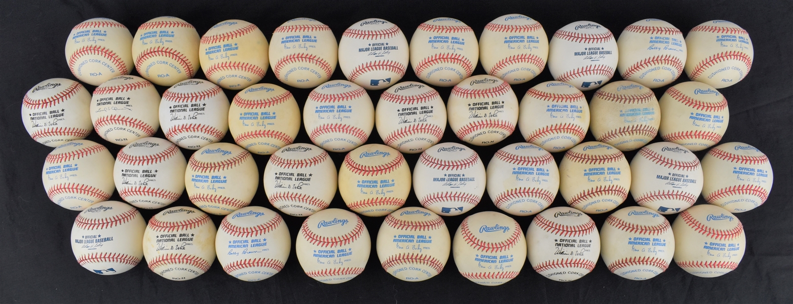 Kirby Pucketts Lot of 39 Game Used Baseballs w/Puckett Family Provenance