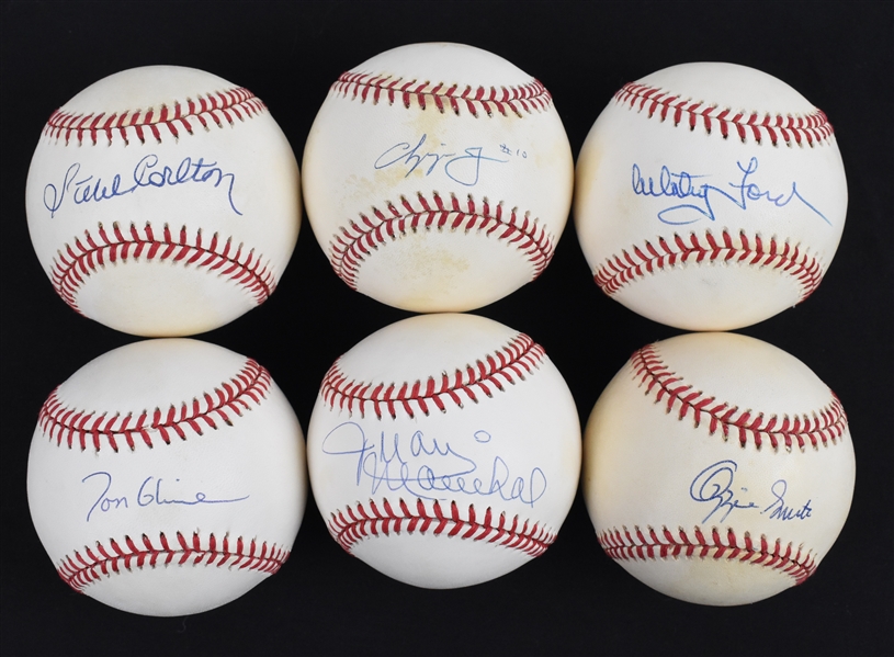 Hall of Fame Lot of 6 Autographed Baseballs w/Whitey Ford