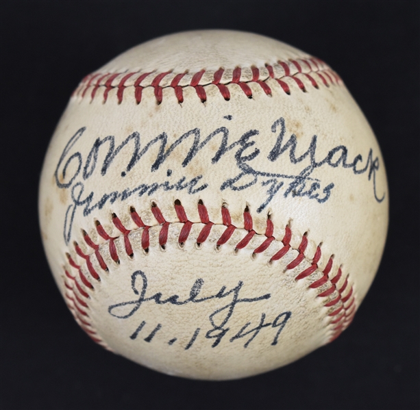 Connie Mack & Jimmy Dykes Dual Signed Baseball