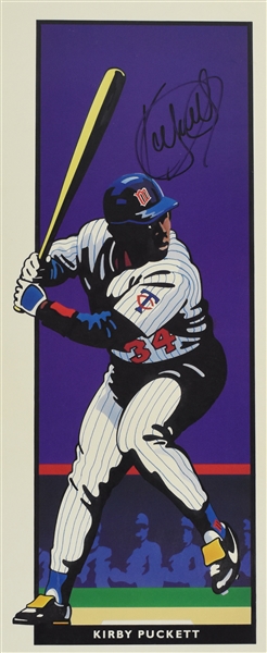 Kirby Puckett Autographed 7x18 Minnesota Twins 1991 Championship Season Poster