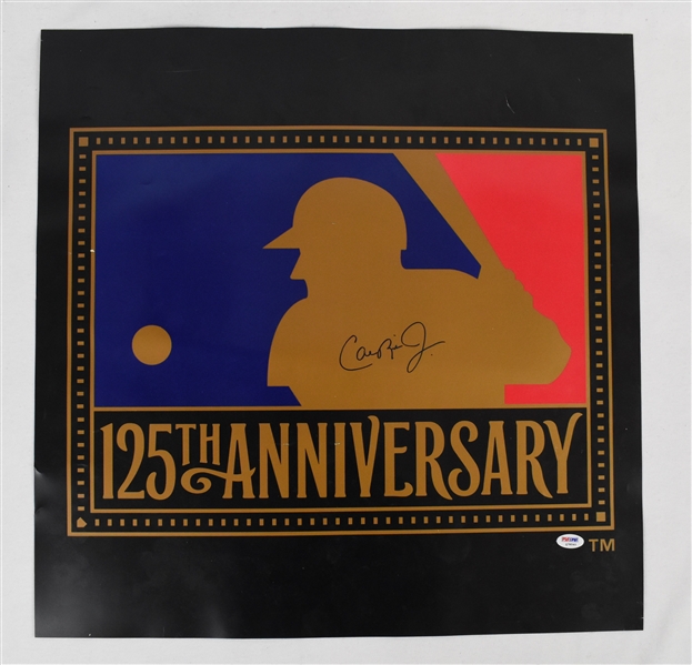 Cal Ripken Autographed 22x22 MLB Logo Photo
