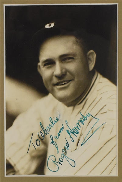 Rogers Hornsby Autographed Framed Photo