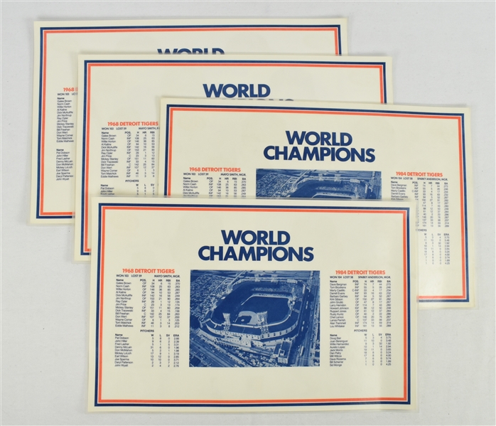 Detroit Tigers Set of 1984 World Series Placemats