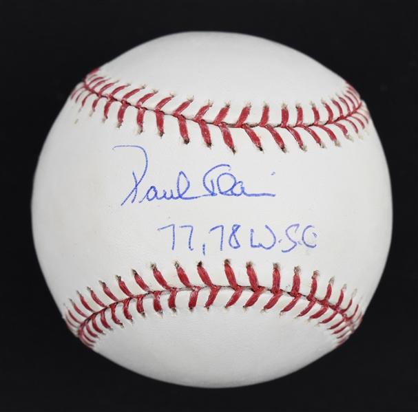 Paul Blair Autographed & Inscribed 1977-78 World Series Baseball 