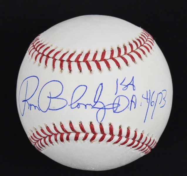 Ron Blomberg Autographed & Inscribed 1st DH Baseball 