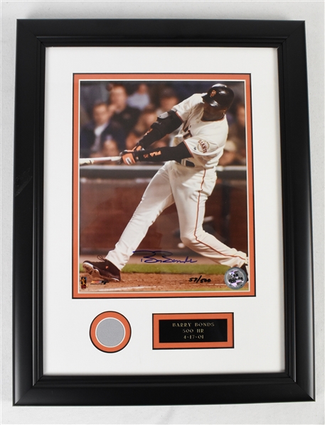 Barry Bonds Game Used Autographed 500th Home Run Display