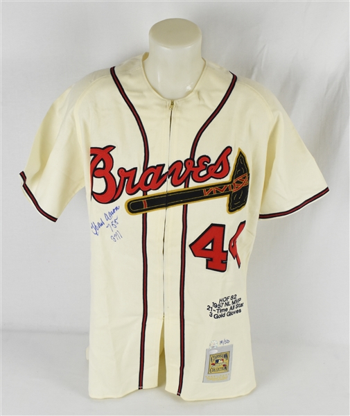 Hank Aaron Autographed & Inscribed Limited Edition Jersey