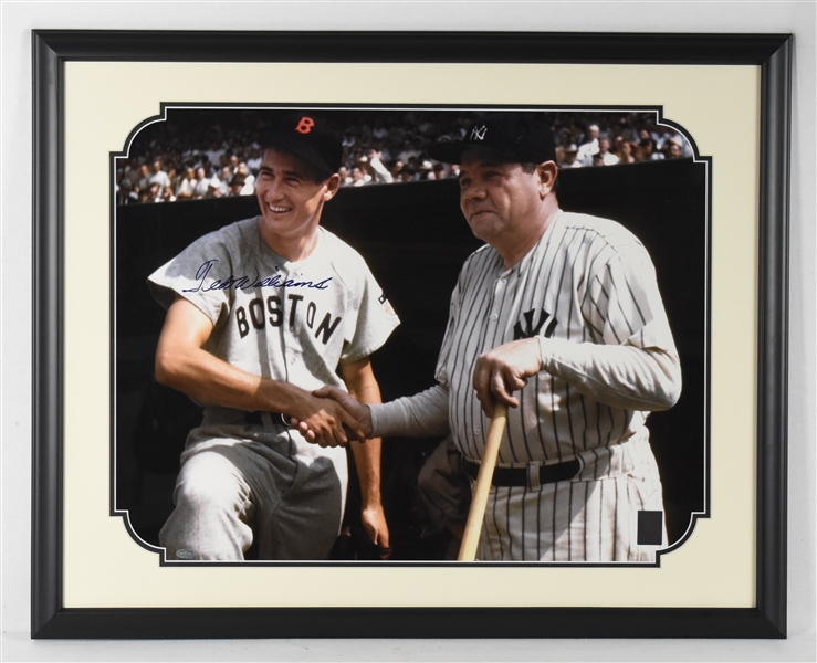 Ted Williams With Babe Ruth Autographed 20x24 Photo