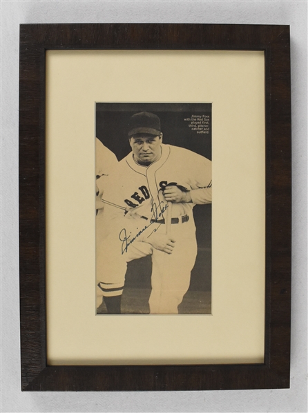 Jimmie Foxx Autographed & Framed Magazine Page 