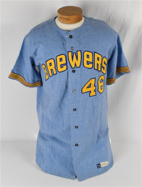 Dave Baldwin 1971 Milwaukee Brewers Game Used Flannel Jersey