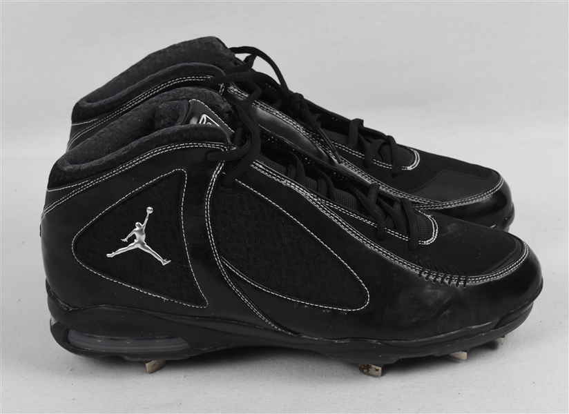 Derek Jeter Game Used Black Air Jordan Cleats 