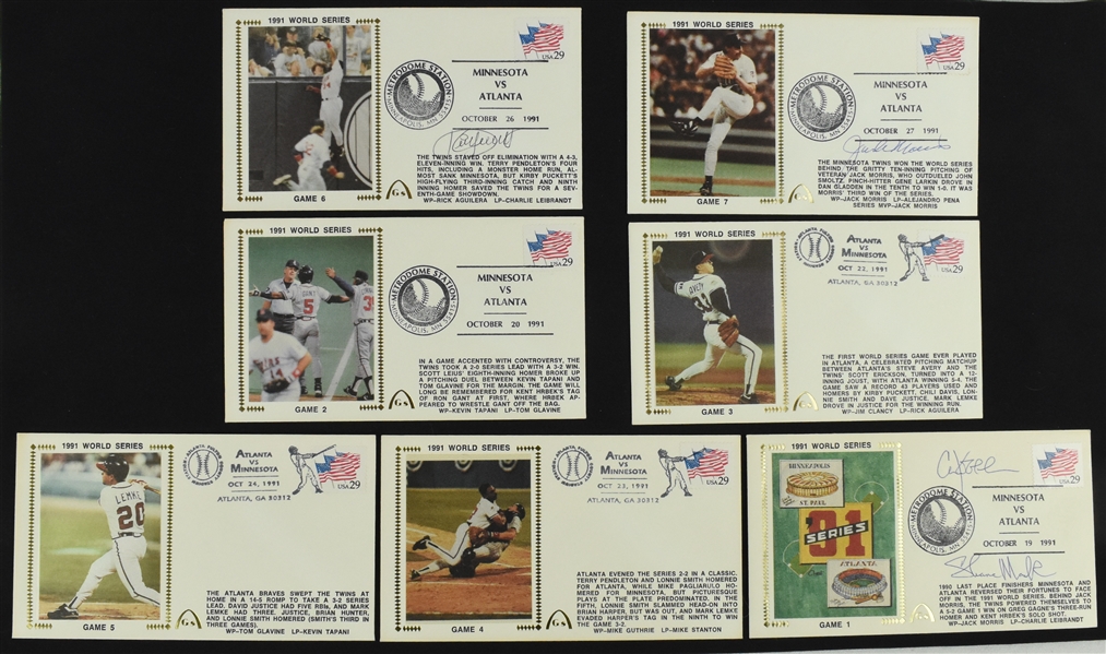 Minnesota Twins 1991 World Series Autographed First Day Covers 