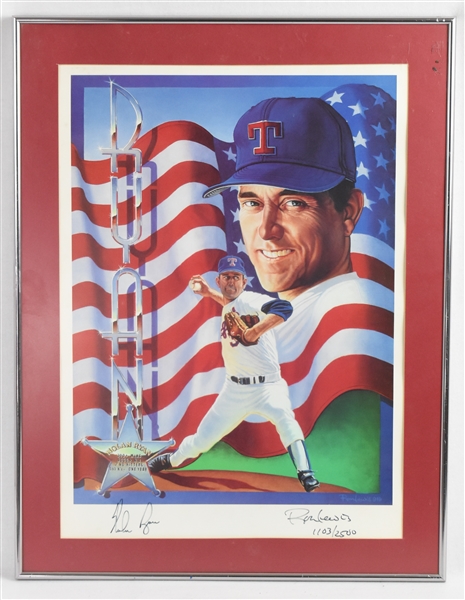 Nolan Ryan Autographed Framed Ron Lewis Limited Edition Lithograph