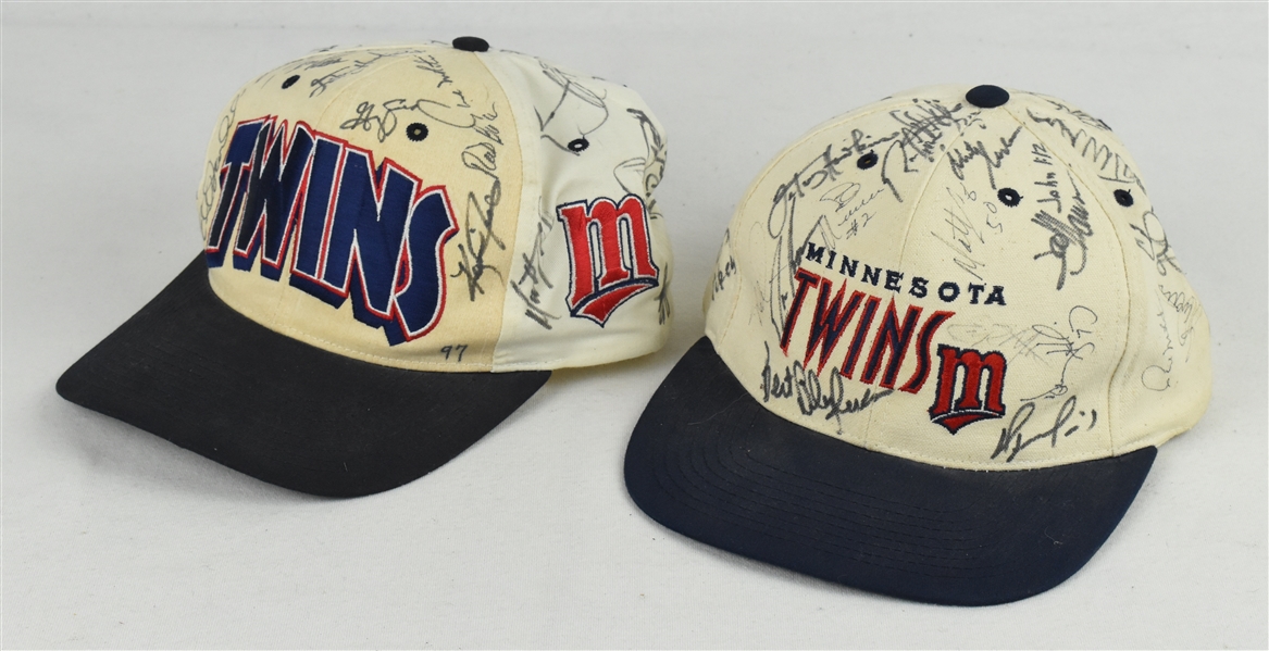 Minnesota Twins Lot of 2 Autographed Hats w/Puckett