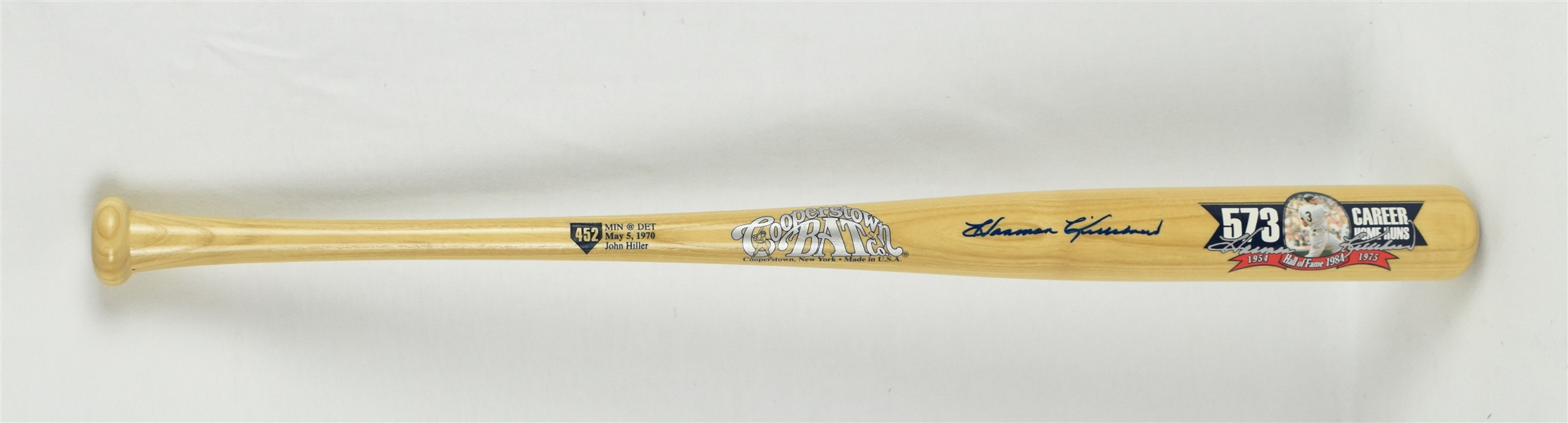 Harmon Killebrew Autographed Limited Edition Cooperstown Collection HR #452  Bat