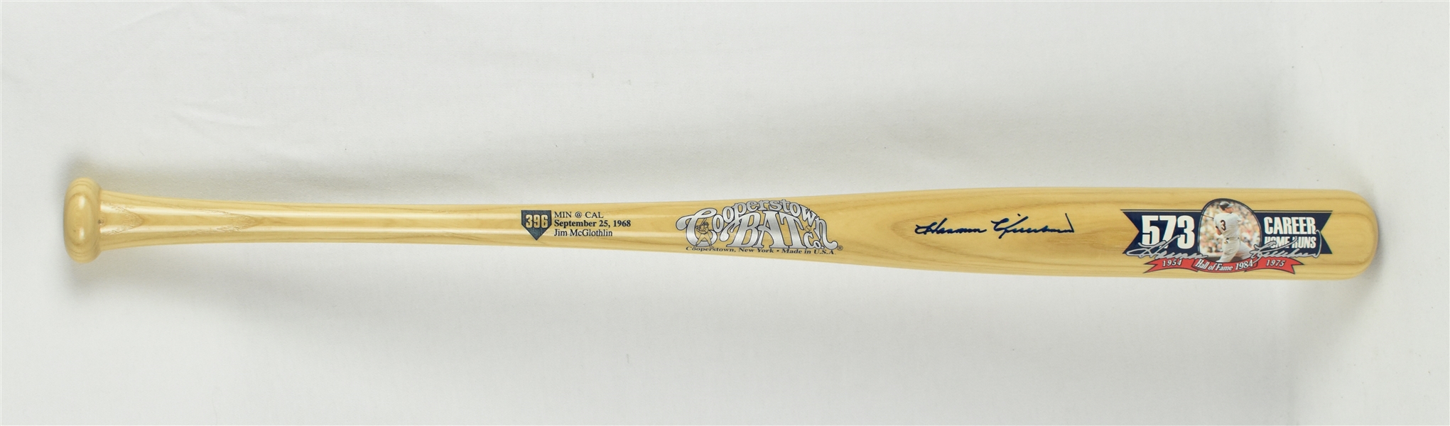 Harmon Killebrew Autographed Limited Edition Cooperstown Collection HR #396  Bat