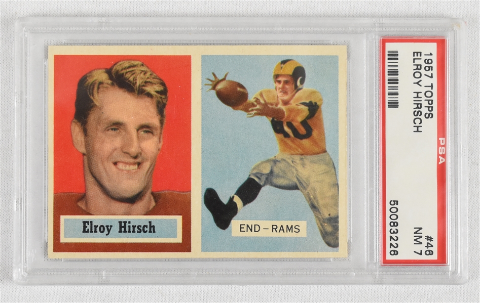 Elroy Hirsch 1957 Topps Football Card #46 PSA 7 NM