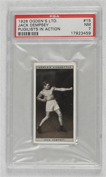Jack Dempsey 1928 Churchman Boxing Card #12 PSA 7 NM