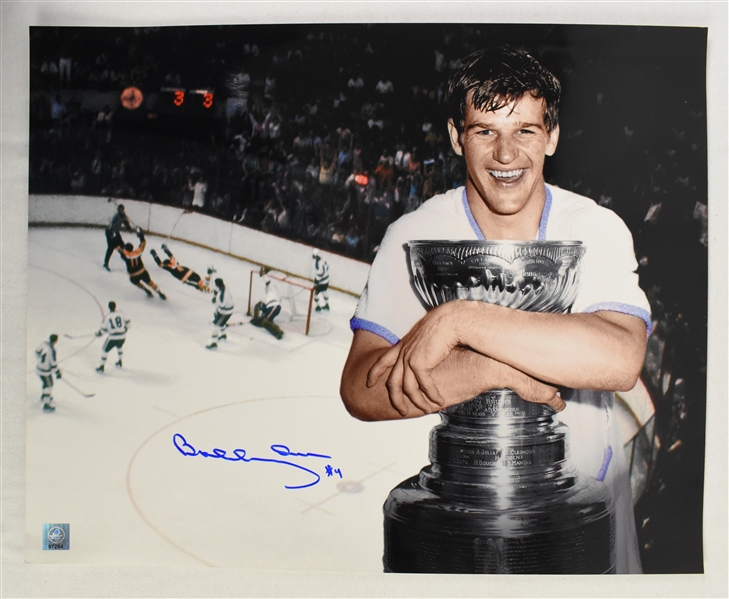 Bobby Orr Boston Bruins Autographed Flying Goal 16x20 Collage Photograph 