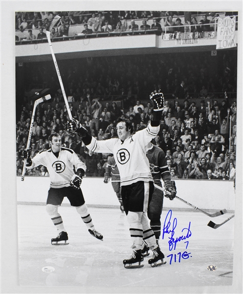 Phil Esposito Boston Bruins 600th NHL Goal Autographed & Inscribed 16x20 Photo 