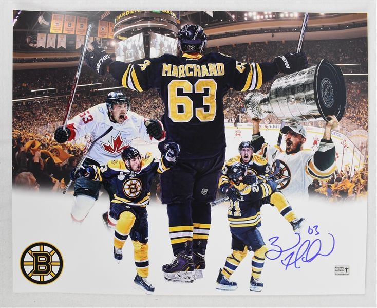 Brad Marchand Autographed Boston Bruins & Team Canada 16x20 Career Collage Photograph