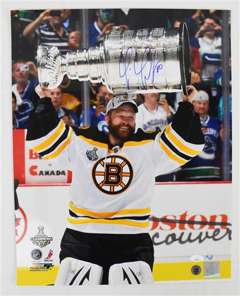 Tim Thomas Autographed 2011 Boston Bruins Stanley Cup 16x20 Photograph 