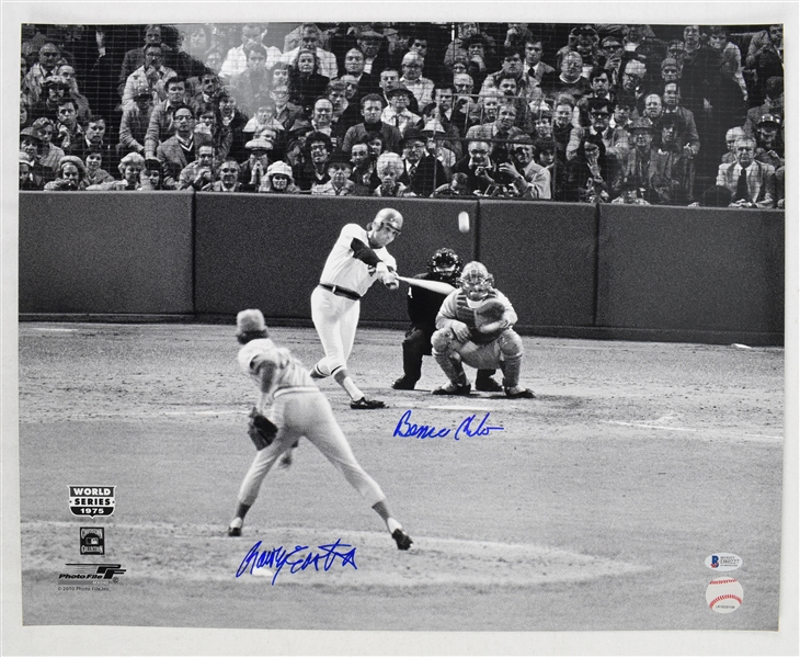 Bernie Carbo & Rawly Eastwick Red Sox vs Reds 1975 World Series Game #6 Tying Home Run Autographed 16x20 Photo 