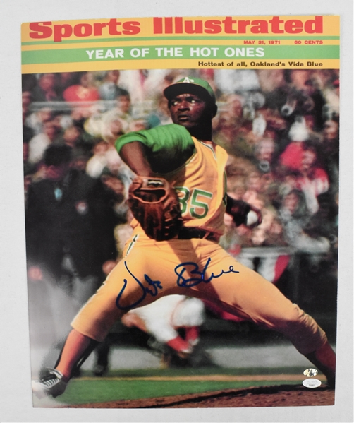 Vida Blue Oakland Athletics Autographed 16x20 Sports Illustrated 5/31/1971 Photograph 