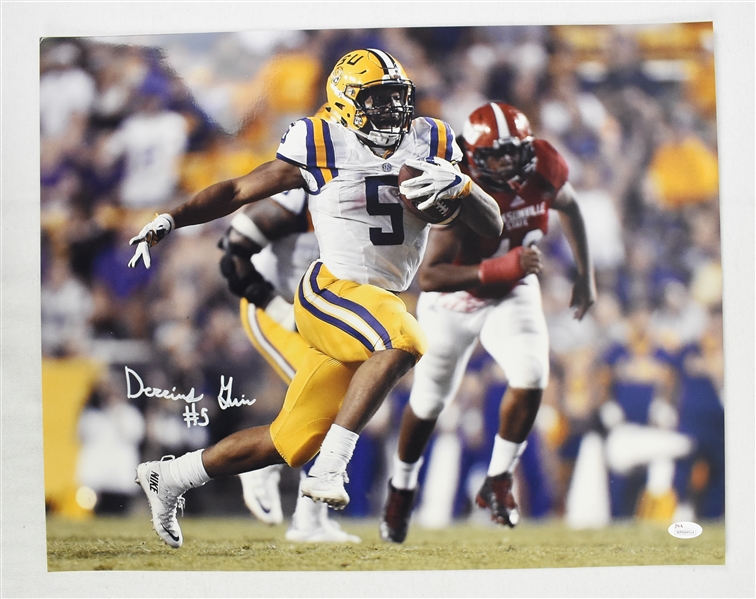 Derrius Guice LSU Tigers NCAA National Championship Autographed 16x20 Photo 