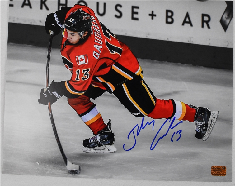 Johnny Gaudreau Autographed Calgary Flames 11x14 Spotlight Photograph 