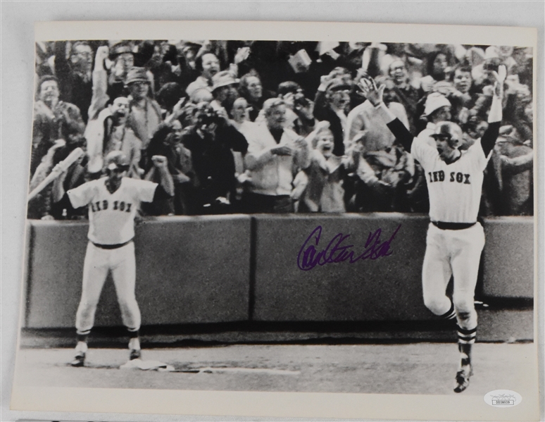Carlton Fisk Boston Red Sox 1975 World Series Game #6 Winning Home Run Autographed 11x14 Photo