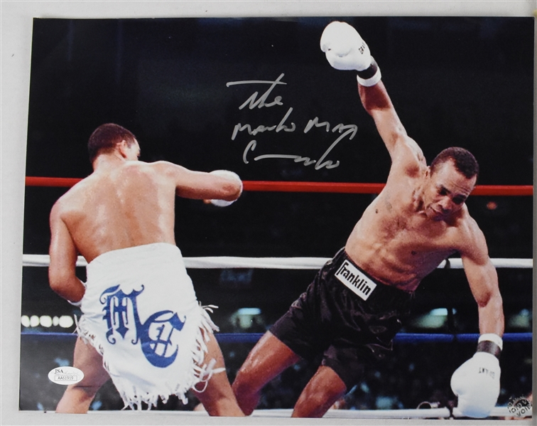 Hector Macho Camacho Autographed Sugar Ray Leonard Knockout 11x14 Photo 