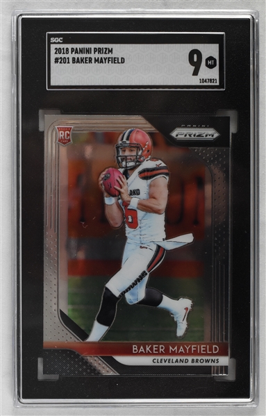 Baker Mayfield 2018 Panini Prizm Graded Rookie Card SGC 9
