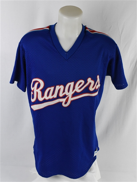 Larry Parrish c. 1980s Texas Rangers Game Used BP Jersey