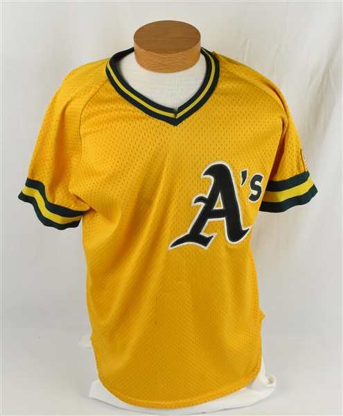 Oakland As 1990 Game Used Desert Storm BP Jersey