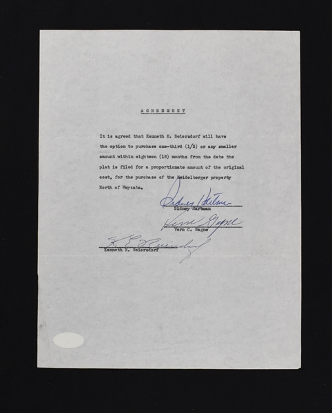 Vern Gagne & Sid Hartman Signed Contract 