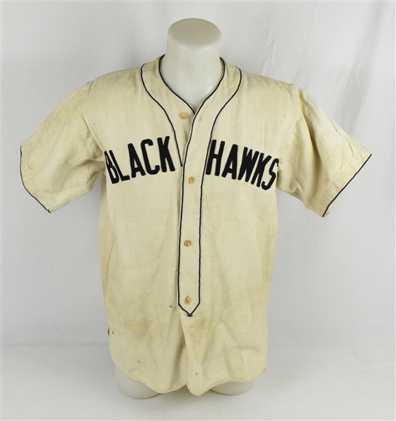 Moses Place Black Hawks Game Used Flannel Jersey