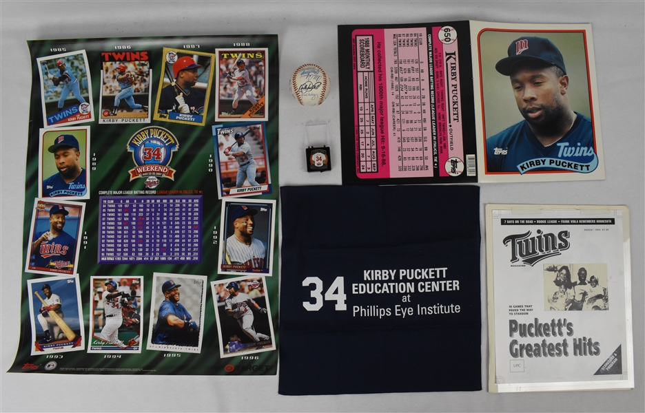Kirby Puckett Collection w/Team Signed Baseball